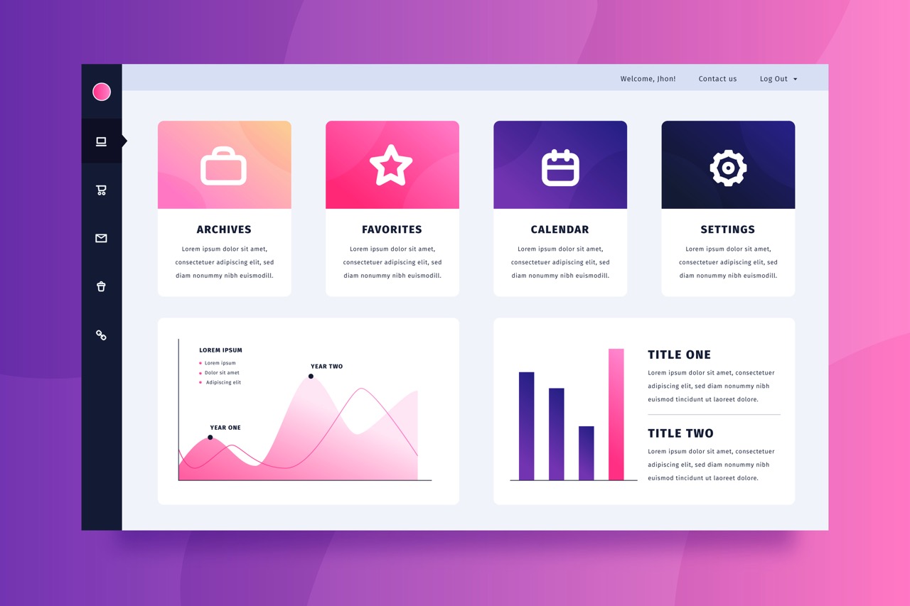 Tableau de bord utilisateur. Image par Freepik: https://www.freepik.com/free-vector/dashboard-element-collection-template_6146111.htm .